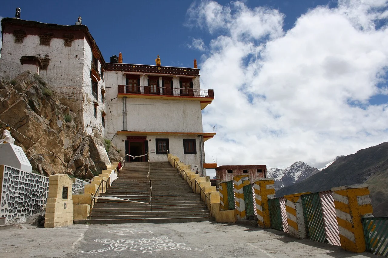 Key Gompa ancient fortress monastery overlooking Spiti valley